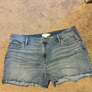 Hatch Maternity Distressed Denim Shorts